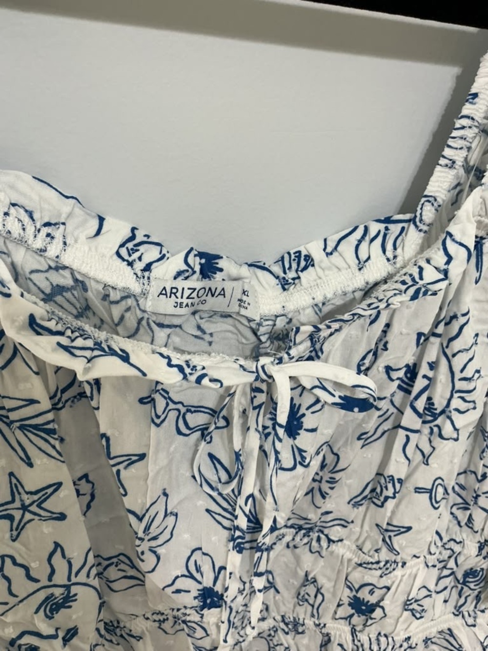Arizona Jean Company White Tank Top with Blue Floral Printy - Picture 7 of 11